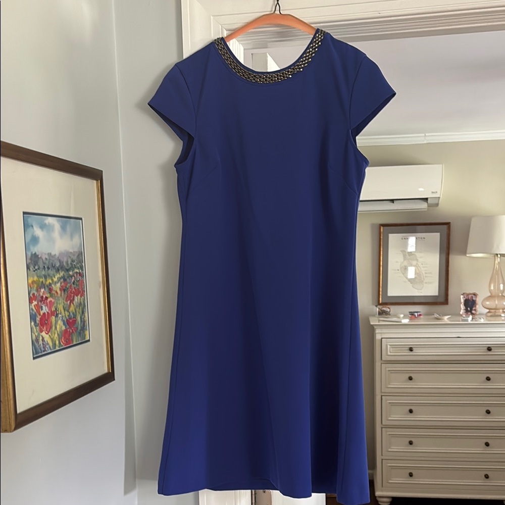 Jessica Simpson Blue A-Line Mini Dress Flutter Sleeves